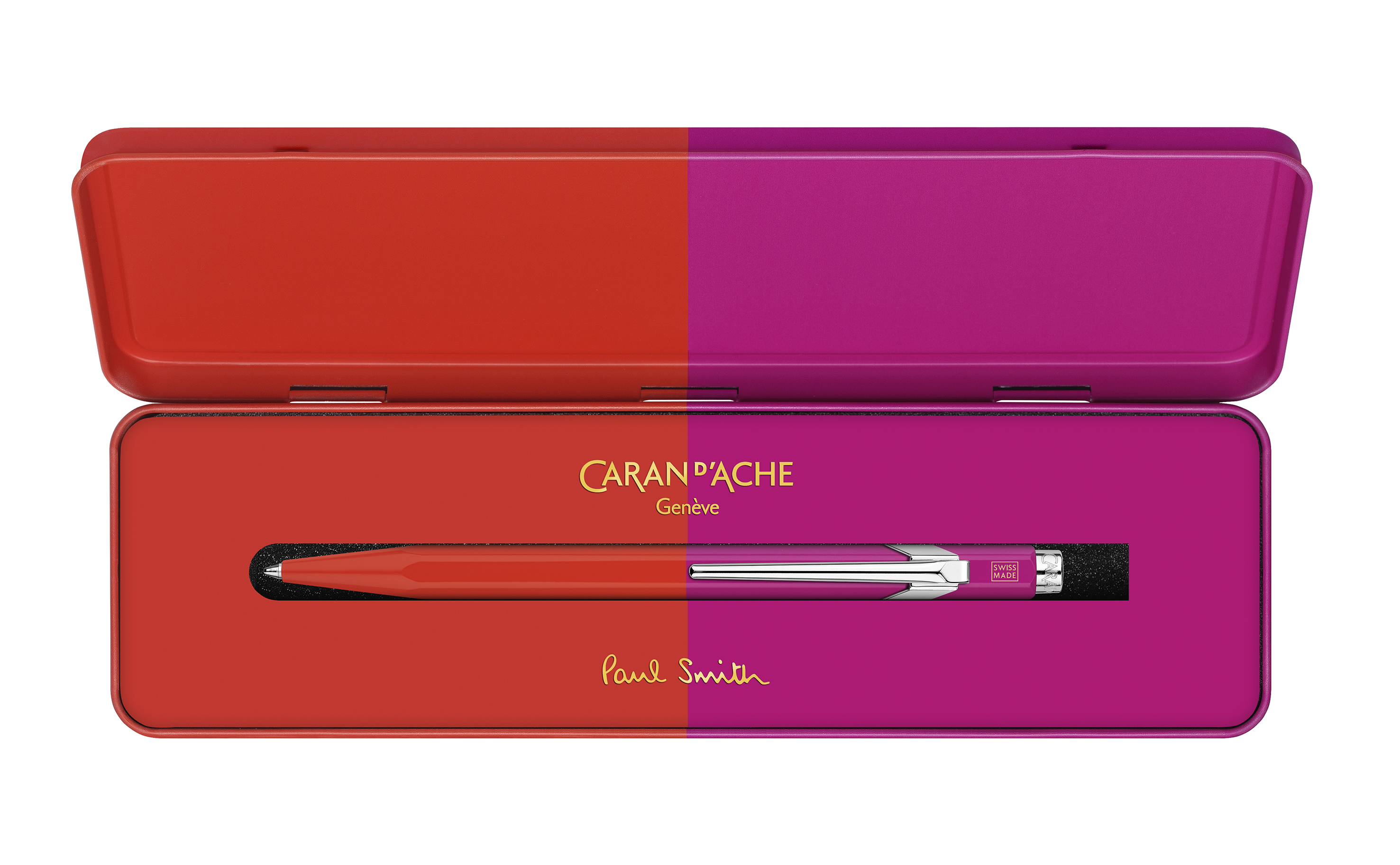 ballpoint pen 849 collaboration paul smith fourth edition colours wramred and melrosepink in its metal case