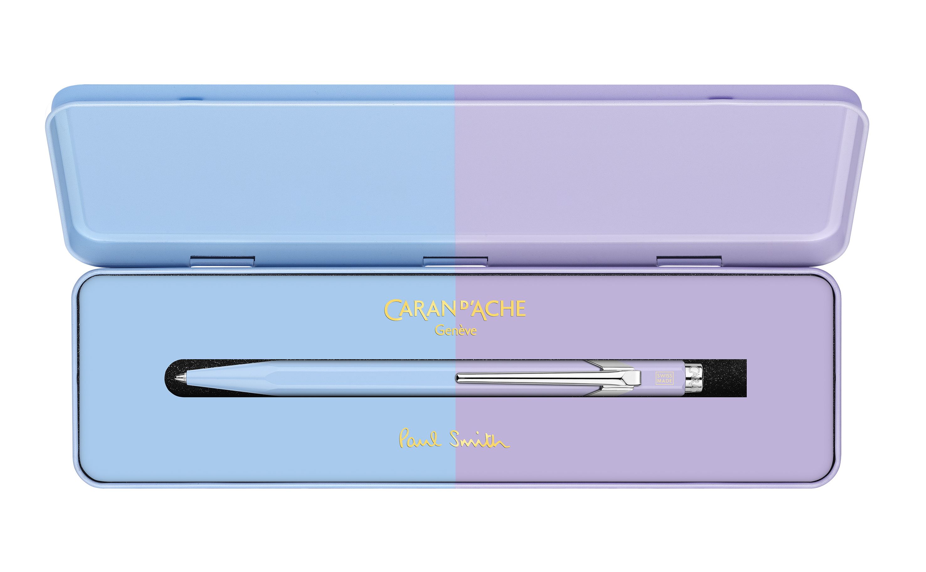 ballpoint pen 849 collaboration paul smith fourth edition colours skyblue and lavender in its metal case