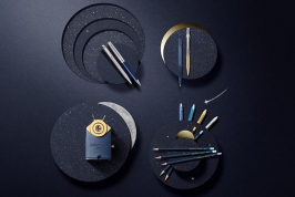 Cosmic Blue: a sparkling collection of writing and drawing instruments