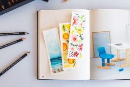 3 marque-pages simples et colorés avec les crayons Museum Aquarelle