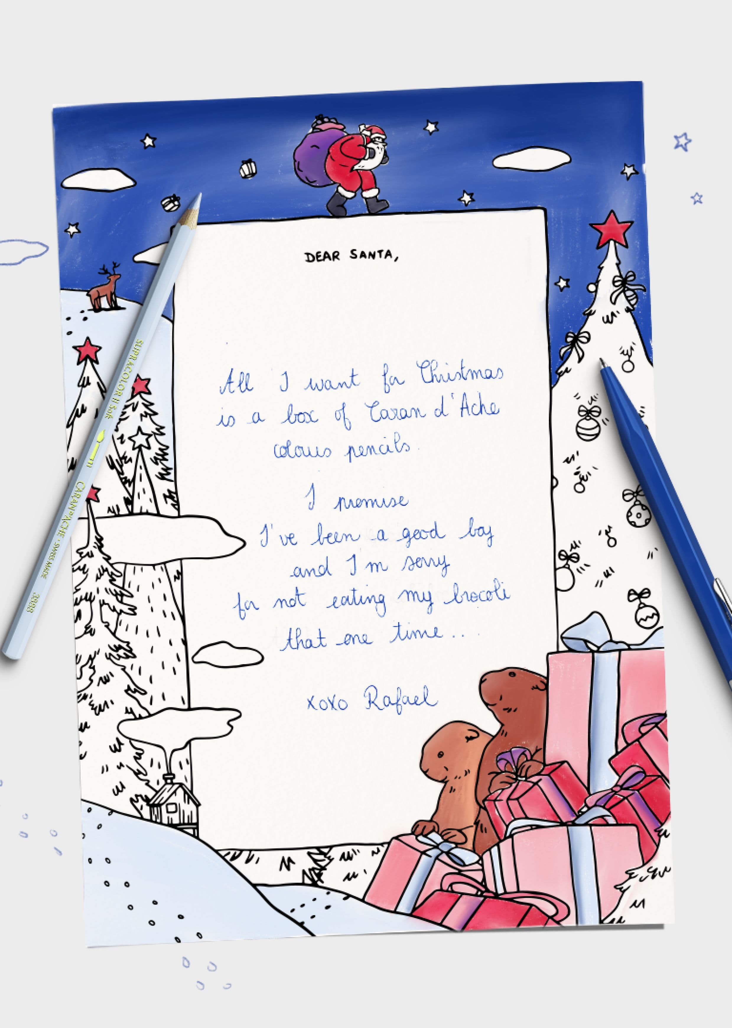 Lettre Au Pere Noel En Anglais Caran d'Ache