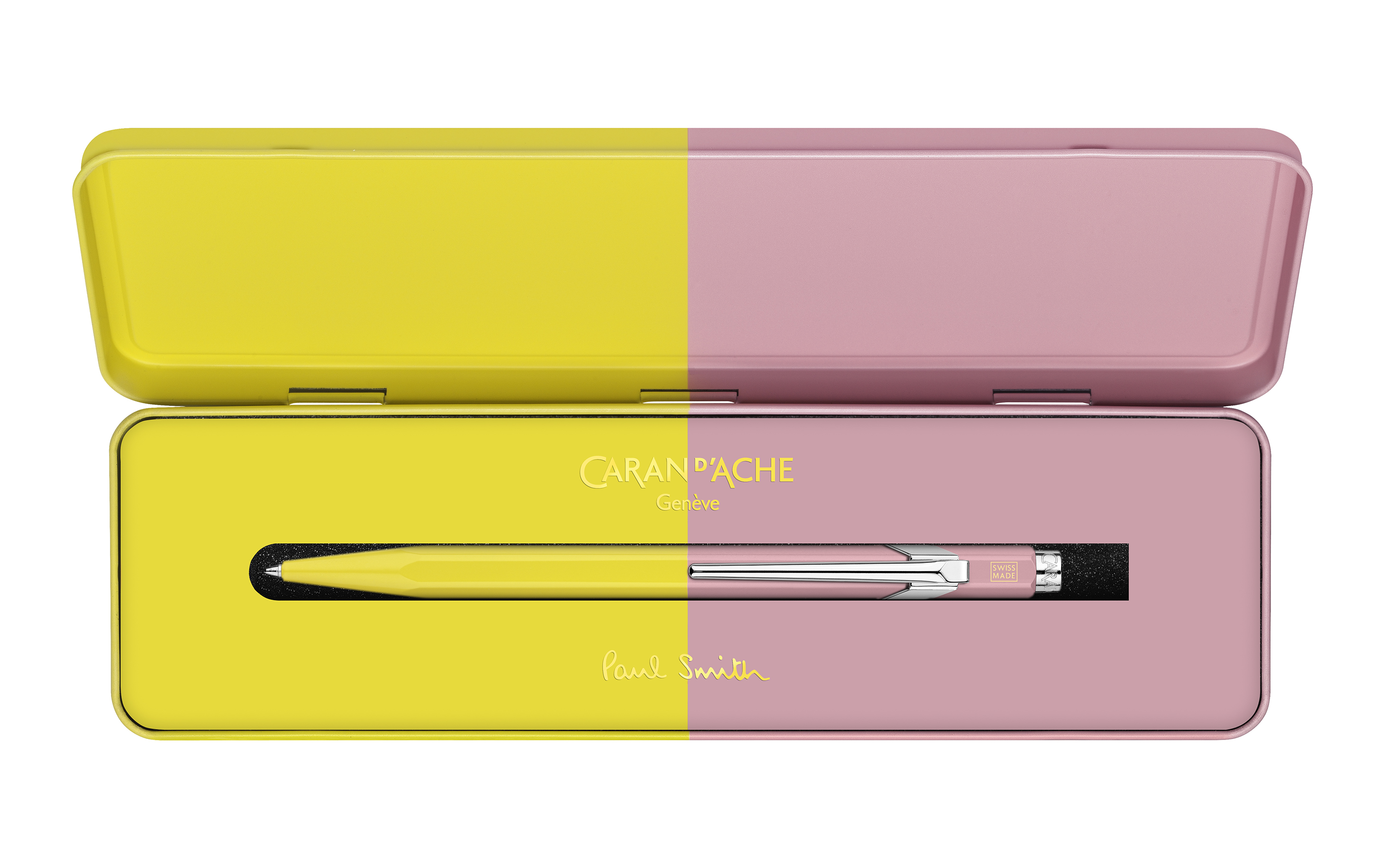 ballpoint pen 849 collaboration paul smith fourth edition colours chartreuse and rose in its metal case