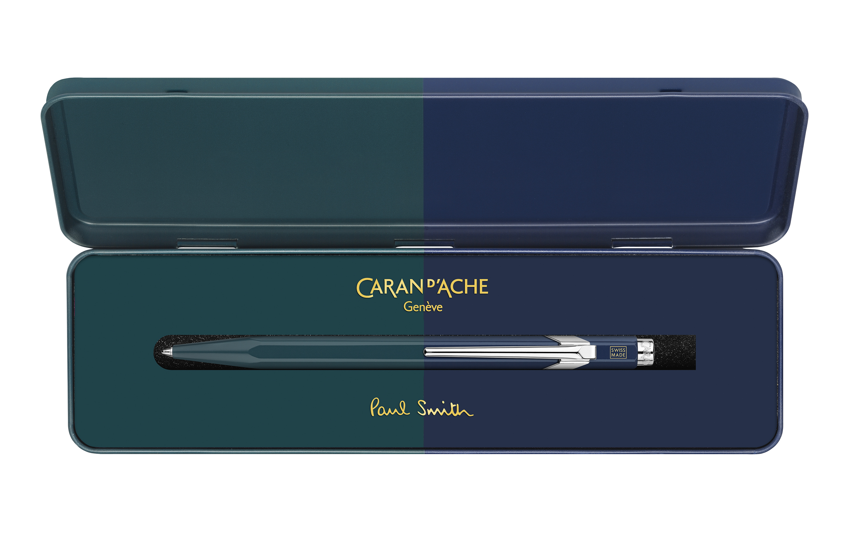ballpoint pen 849 collaboration paul smith fourth edition colours racing green and navy in its metal case