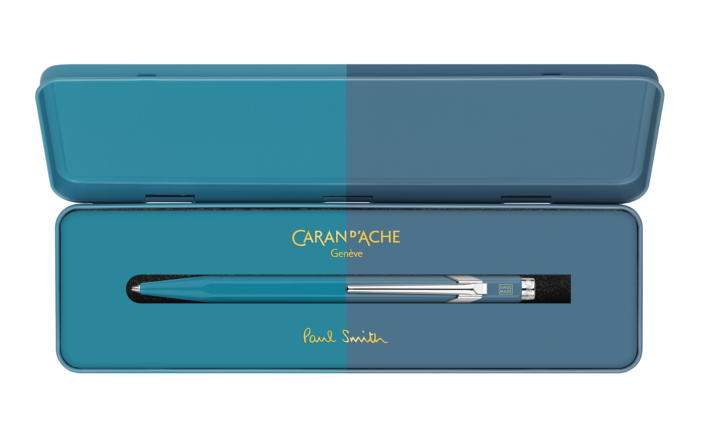 ballpoint pen 849 collaboration paul smith fourth edition colours cyan and steel in its metal case