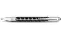 Silver-plated, rhodium-coated VARIUS CERAMIC BLACK ballpoint pen