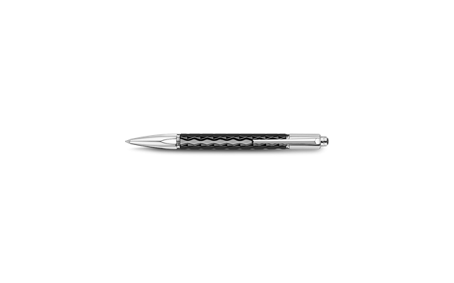 Silver-plated, rhodium-coated VARIUS CERAMIC BLACK ballpoint pen