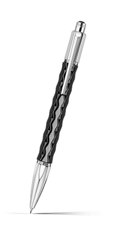 Portamine VARIUS CERAMIC NERA placcato argento rodiato