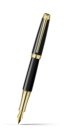 Gold-Plated LÉMAN EBONY BLACK Fountain Pen