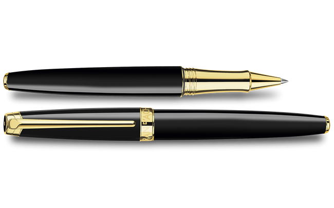 Gold-Plated LÉMAN™ EBONY BLACK Roller Pen