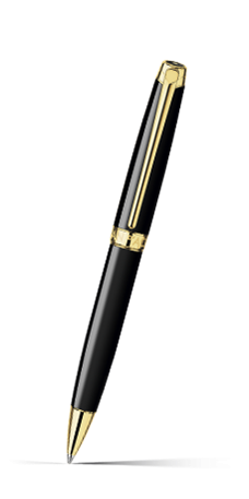 Gold-Plated LÉMAN™ EBONY BLACK Ballpoint Pen