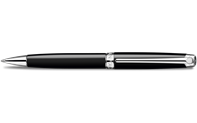 Silver-Plated, Rhodium-Coated LÉMAN EBONY BLACK Ballpoint Pen
