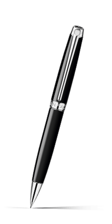 Silver-Plated, Rhodium-Coated LÉMAN EBONY BLACK Mechanical Pencil