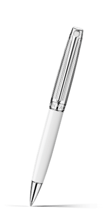 Penna a Sfera LÉMAN BICOLOR Bianca Placcata Argento Rodiato