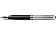Silver-Plated, Rhodium-Coated LÉMAN BICOLOR Black Mechanical Pencil