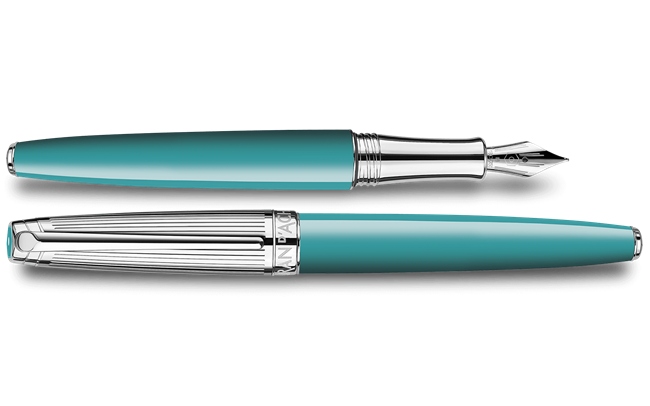 Silver-Plated, Rhodium-Coated LÉMAN BICOLOR Turquoise Fountain Pen