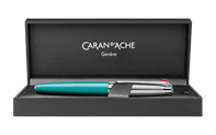 Silver-Plated, Rhodium-Coated LÉMAN BICOLOR Turquoise Roller Pen