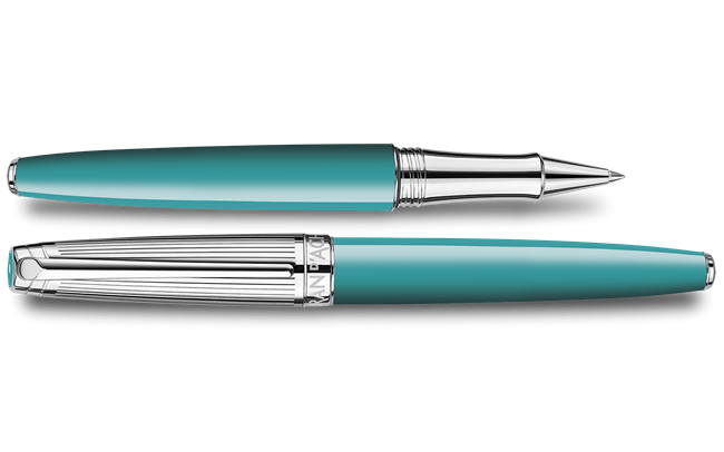 Silver-Plated, Rhodium-Coated LÉMAN BICOLOR Turquoise Roller Pen