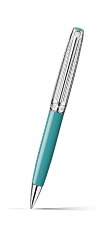 Penna a Sfera LÉMAN BICOLOR Turchese Placcata Argento Rodiato