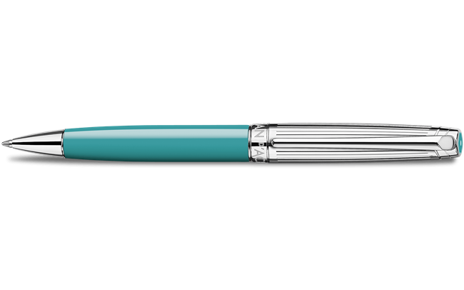 Silver-Plated, Rhodium-Coated LÉMAN BICOLOR Turquoise Ballpoint Pen