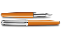 Silver-Plated, Rhodium-Coated LÉMAN BICOLOR Saffron Roller Pen