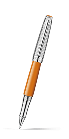 Penna Roller LÉMAN BICOLOR Zafferano Placcato Argento Rodiato