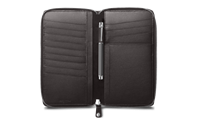Porta passaporto con zip Ebano