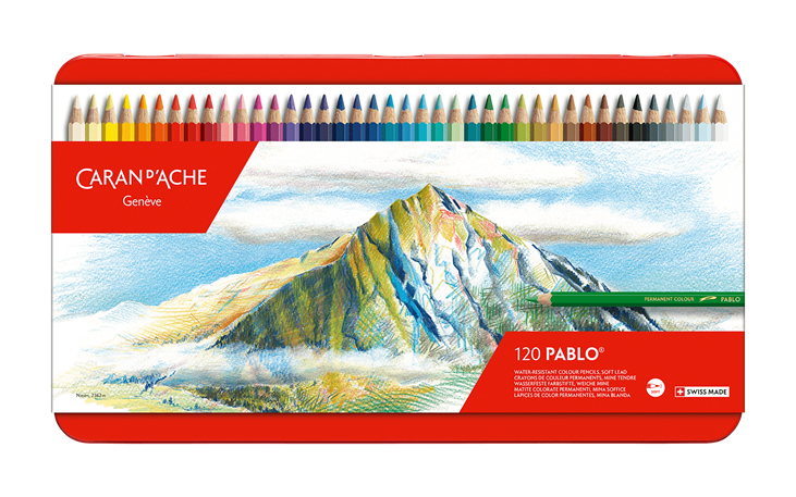 Caran D'Ache Color Pencil Set - Pablo Water-Resistant Colored Pencil Set of  120 Assorted Colors