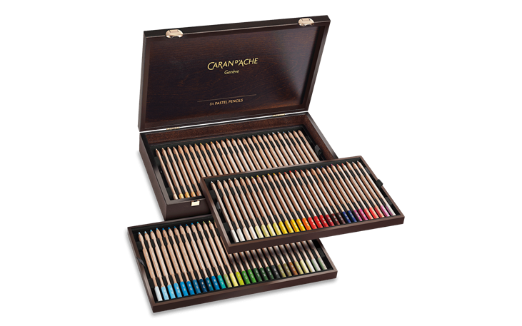 Wooden Box of 84 Colours PASTEL PENCILS