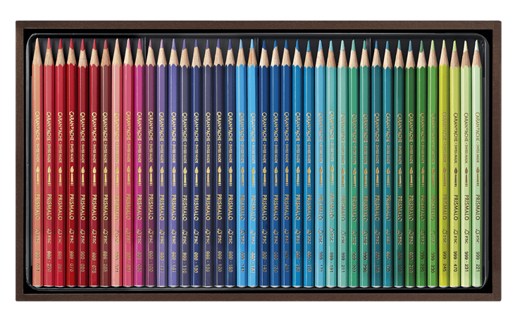 Caran D'Ache Prismalo Crayons de Couleur 80 Boite Set Aquarelle Artiste Neuf 