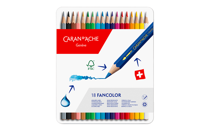 ファンカラー - 色鉛筆 18色セット 新進アーティストのためのカラー