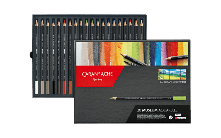 Caran D'ache Museum Aquarelle Watercolor Pencils - 20 Landscape Colors