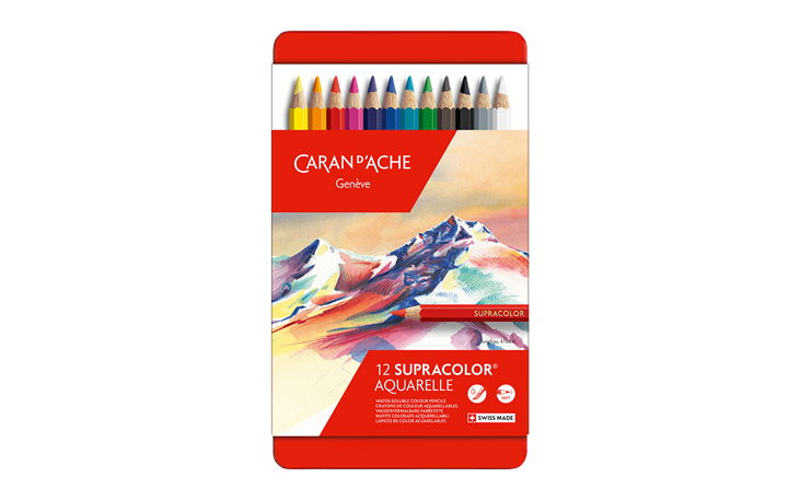 Caran d'Ache Supracolor Soft 40 aquarelle crayons dans boîte métal 