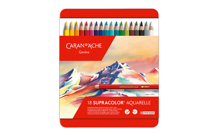 Caran d'Ache Swisscolor Water Soluble Colour Pencils Tins of 12 18 30 40