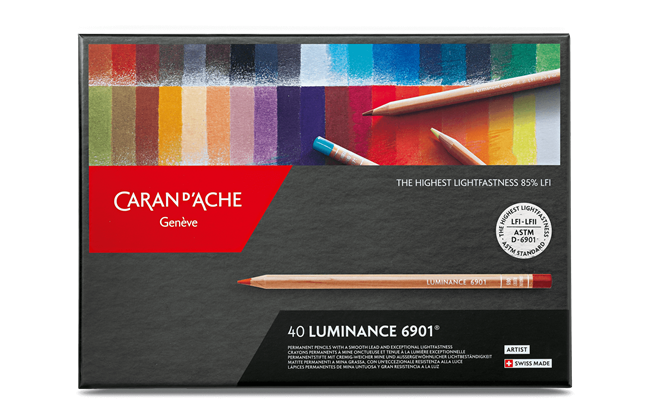 CARAN D`ACHE 6901 6901-712 Caran d'Ache Colored Pencils, Oil-based,  Luminance, 12 Color Set, Paper Box, Genuine Import
