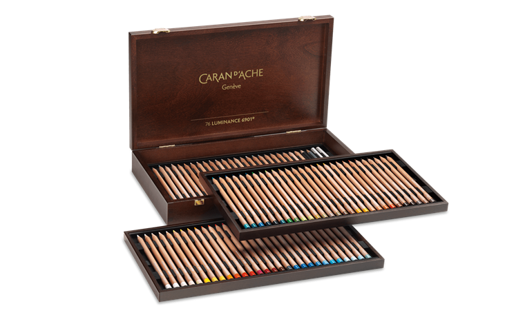 Caran D'Ache Luminance 6901 Colored Pencils Wood Box Set of 80