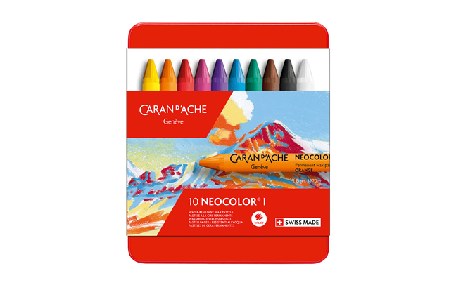CARAN D'ACHE Crayons de cire Neocolor 1 7000.310 10 couleurs box métal -  Ecomedia AG