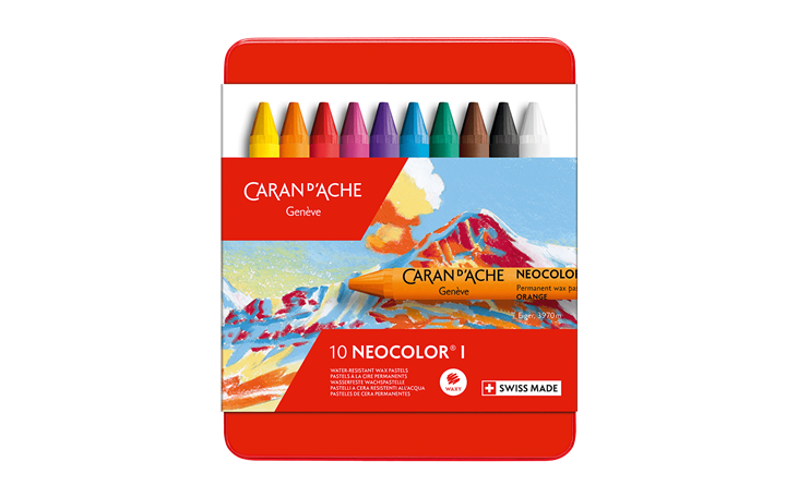 Neocolor I Crayons, L: 10 cm, thickness 8 mm, white (001), 10 pc/ 1 pack