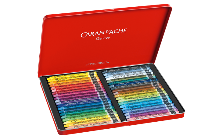 Caran D'Ache Neocolor II 300 - Lot De 10 Crayons Cire Aquarelle - Multisupport : Papier, Bois, Tissu, Verre