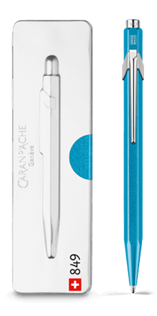 849 POPLINE Metallic Turquoise Ballpoint Pen, with Holder