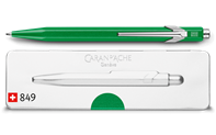 849 POPLINE Metallic Green Ballpoint Pen, with Holder