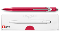 849 POPLINE Metallic Red Ballpoint Pen, with Holder