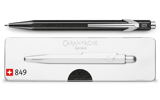 Kugelschreiber 849 POPLINE metallic schwarz mit Etui