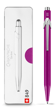 849 POPLINE Metallic Purple Ballpoint Pen, with Holder