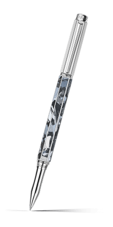 Silver-plated, rhodium-coated VARIUS SILAS roller pen
