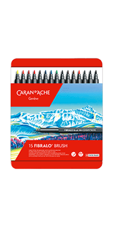 フィブラロ ブラッシュ 水溶性フェルトペン（筆ペン）- 15色セット