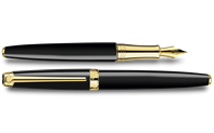 Gold-plated LÉMAN EBONY BLACK fountain pen