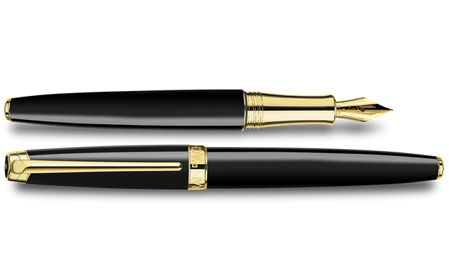 Gold-plated LÉMAN EBONY BLACK fountain pen