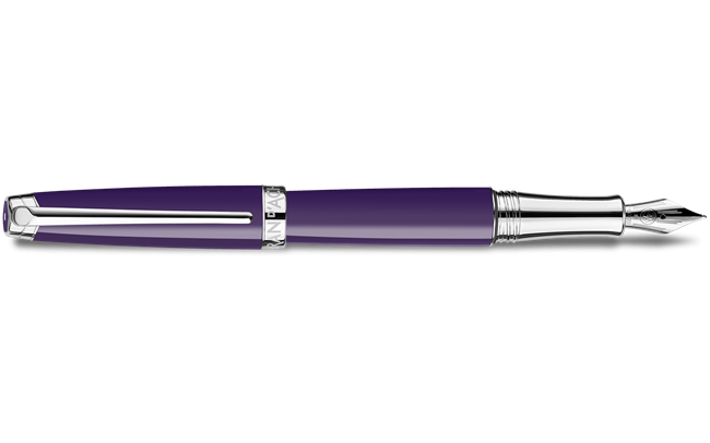 Silver-plated, rhodium-coated LÉMAN LILAC fountain pen