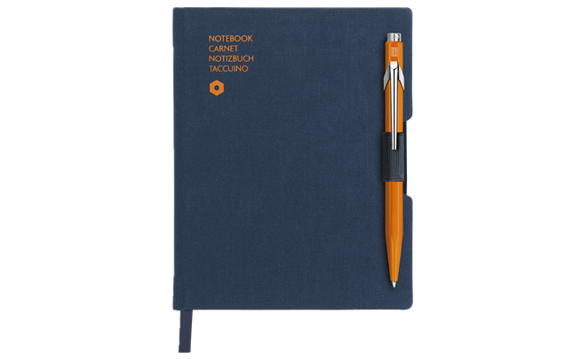 849 ballpoint pen ORANGE & notebook OFFICE A6 BLUE