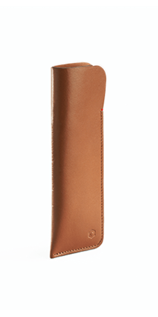 BEIGE LEATHER CASE FOR 2 PEN